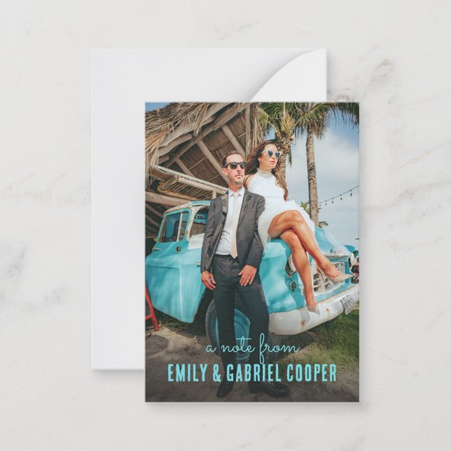Cartão De Notas Foto de Casal Unificada Kitschy (Frente)