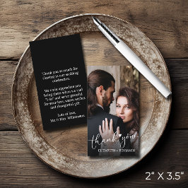 Cartão De Notas Foto De Casamento Com Letra De Mão Obrigado