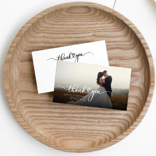 Cartão De Notas Foto De Casamento Com Letra De Mão Obrigado