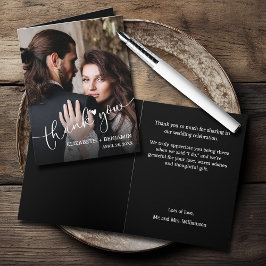 Cartão De Notas Foto De Casamento Dobrada Obrigado