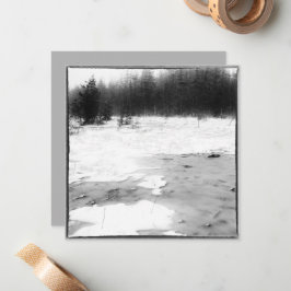 Cartão De Notas Foto de Inverno com Estilo Vintage em Pântano Cong