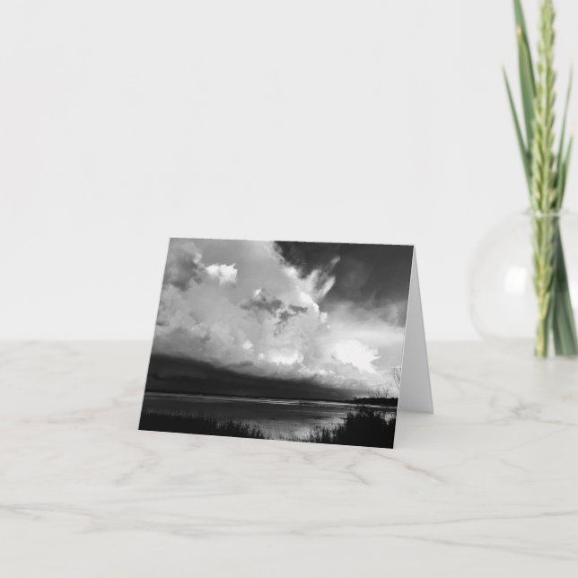 Cartão De Notas Foto de tempestade dramática em preto e branco (Frente)