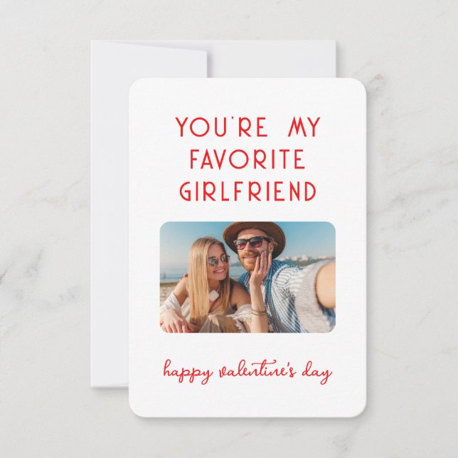 Cartão De Notas Foto do Dia dos Namorados Você é Minha Namorada Fa (Frente)