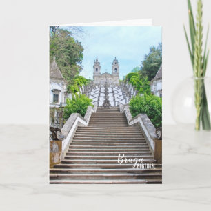 Cartão De Notas Foto do Santuário de Bom Jesus Braga, com oração