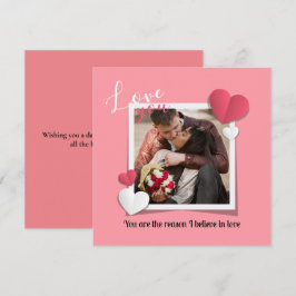 Cartão De Notas Foto e Mensagem de Amor Personalizadas Modernas