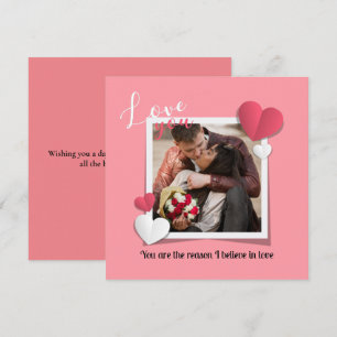Cartão De Notas Foto e Mensagem de Amor Personalizadas Modernas