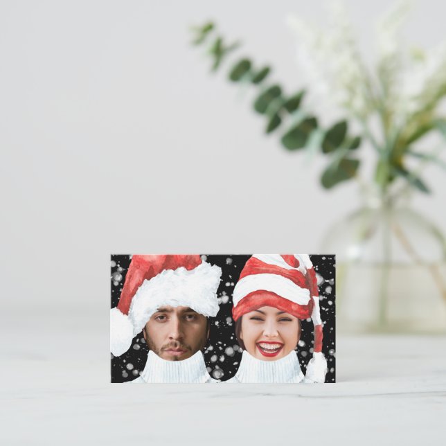 Cartão De Notas FOTO FELIZ DO ORÇAMENTO Natal Personalizado (Em pé/Frente)