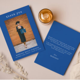 Cartão De Notas Foto Minimalista Simples De Graduação Obrigado