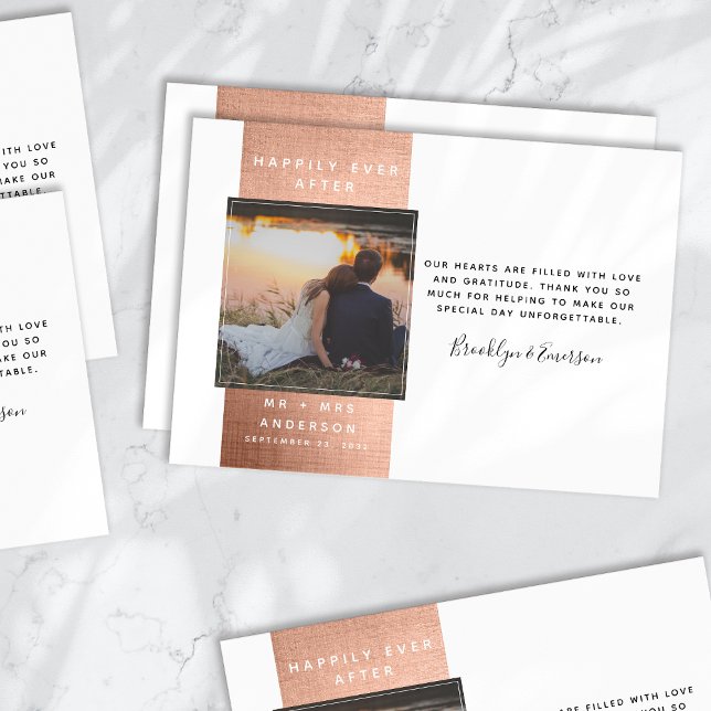 Cartão De Notas Foto Moderna Casamento Obrigado Nota (Criador carregado)