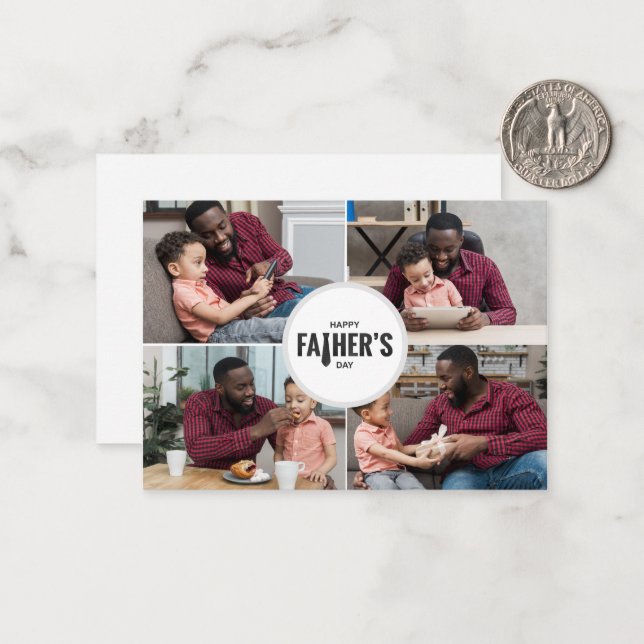 Cartão De Notas Foto personalizada de Dia de os pais feliz (Frente/Verso In Situ)