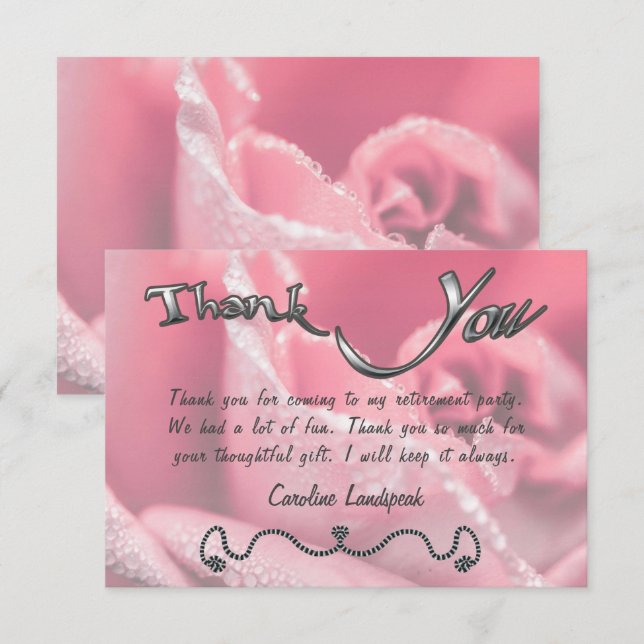Cartão De Notas Foto rosa rosa rosa feliz aposentadoria (Frente/Verso)