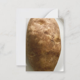 Cartão De Notas Fotografia de Batata Russet em Prato Branco