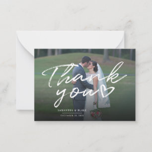 Cartão De Notas Fotografia de Casamento Elegante Obrigado