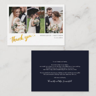 Cartão De Notas Fotos de Casais de Casamento de Script Moderno Obr