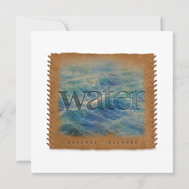 Cartão De Notas Four Elements - WATER - Personalized Notecard (Frente)