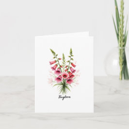 Cartão De Notas Foxglove Floral Blank Note Card