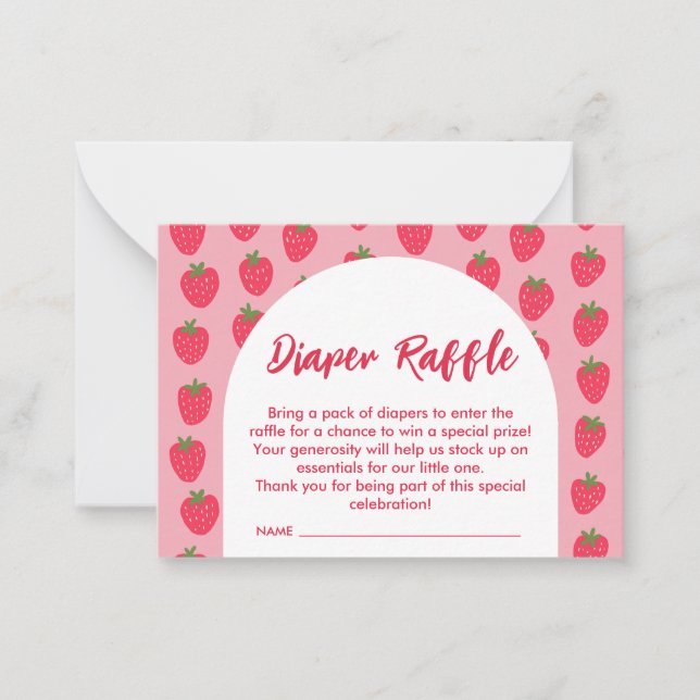 Cartão De Notas Fralda Raffle Berry Sweet Baby Cute Flat Note Card (Frente)