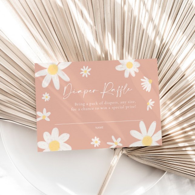 Cartão De Notas Fralda Raffle Card Daisy Pink Blush (Criador carregado)