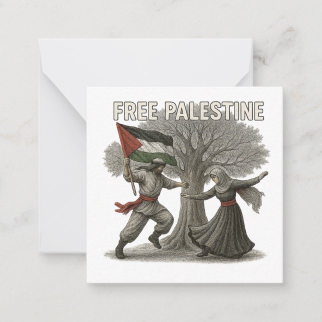 Cartão De Notas Free Palestine Thank You Card – Message of Hope (Frente)