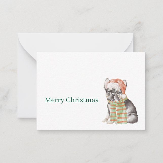 Cartão De Notas French Bulldog Christmas or Holiday Card (Frente)