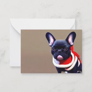Cartão De Notas Frenchie Christmas