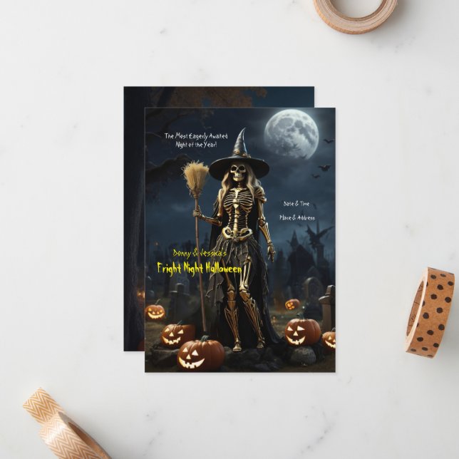 Cartão De Notas 'Fright Night' Halloween  (Frente/Verso In Situ)