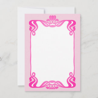 Cartão De Notas Fronteira Art Nouveau Rosa