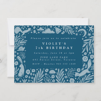 Cartão De Notas Fronteira de Linocagem de Animais Florestais