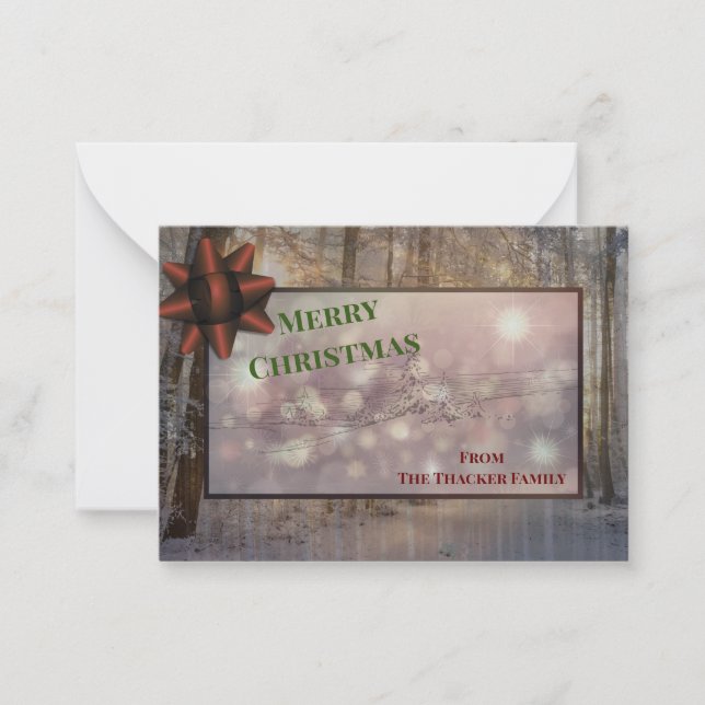 Cartão De Notas Frost Festivo e Sparkle: Mágica Feriada Solta. (Frente)