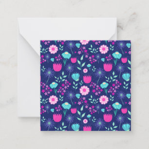 Cartão De Notas Fundo com padrão floral fofo