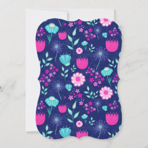 Cartão De Notas Fundo com padrão floral fofo