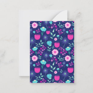 Cartão De Notas Fundo com padrão floral fofo