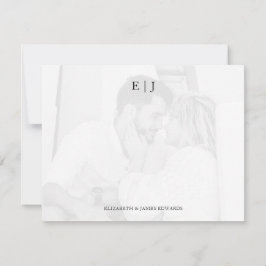 Cartão De Notas Fundo de Foto Monograma Casal Iniciais