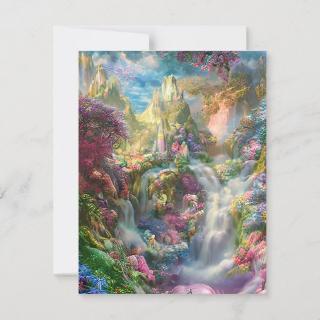 Cartão De Notas Fundo Whimsical Fairyland (Frente)