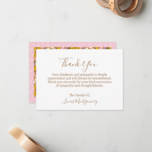 Cartão De Notas Funeral Da Flor Retroativa Obrigado, Simpatia