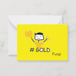 Cartão De Notas Fungos #Dourado