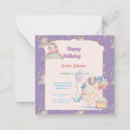 Cartão De Notas Funny Birthday Unicorn
