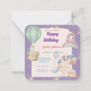 Cartão De Notas Funny Birthday Unicorn