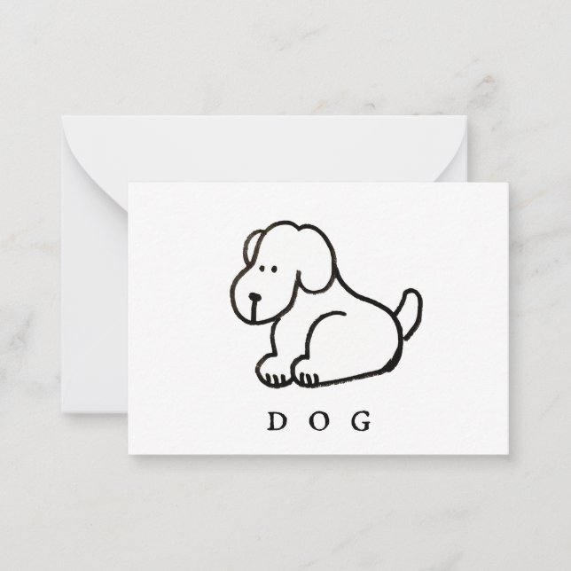 Cartão De Notas Funny Cartoon Sitting Dog (Frente)