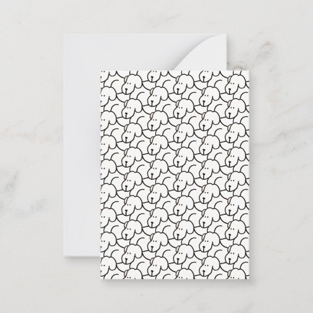 Cartão De Notas Funny Cartoon Sitting Dogs (Frente)