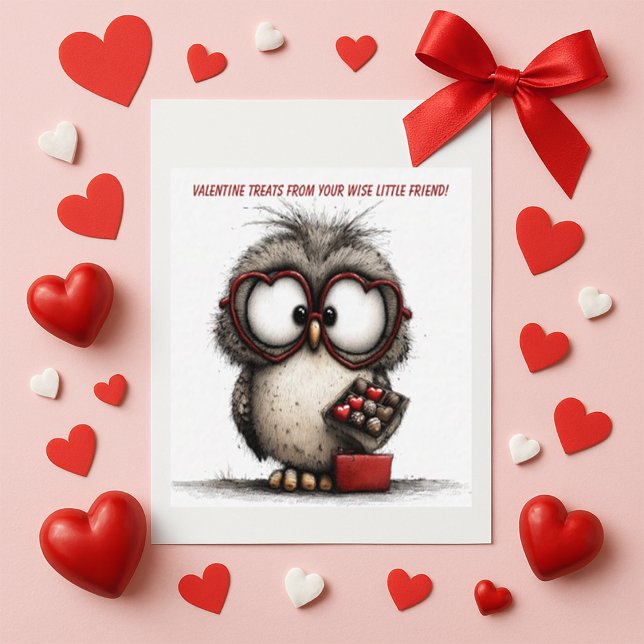 Cartão De Notas Funny Owl Valentine Card (Criador carregado)