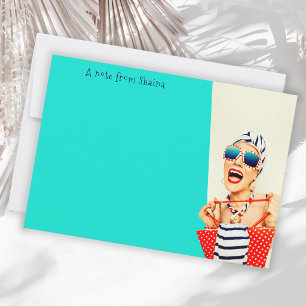Cartão De Notas Funny Sassy Beach Lady Retro Vibe