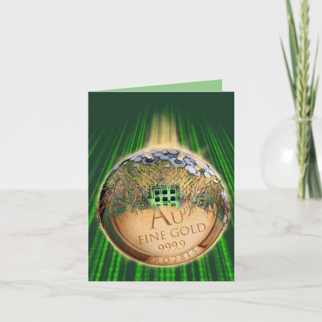 Cartão De Notas Future Money - Cryptocurrency, digital money (Frente)