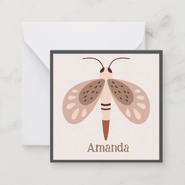 Cartão De Notas Gabinete da placa borboleta Boho (Frente)