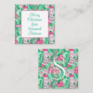 Cartão De Notas Gabinete de Palm Beach Christmas — Pink Green Stoc