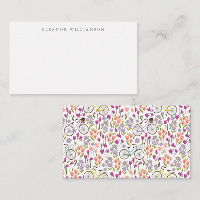Cartão De Notas Gabinete de Presente de Nome Personalizado de Bici (Frente/Verso)