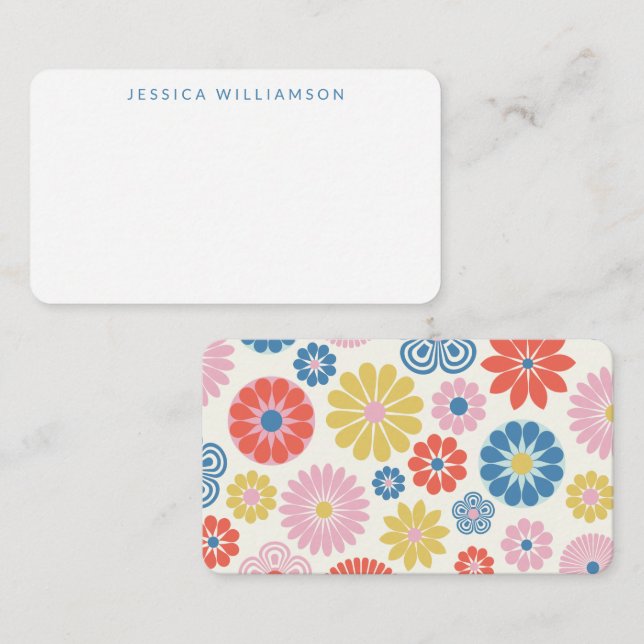 Cartão De Notas Gabinete de presentes de nome personalizado Azul F (Frente/Verso)