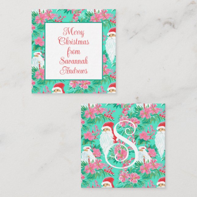 Cartão De Notas Gabinete de presentes para Papais noeis de Natal e (Frente/Verso)