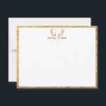 Cartão De Notas Galhadas de Veado Madeira Rústica Caça Caçador Per<br><div class="desc">Este design personalizado apresenta galhos de veado de madeira, uma borda de madeira e um verso de madeira. Clique no botão personalizar se você gostaria de ajustar os elementos do design e/ou modificar ainda mais o texto! Variações deste design, cores adicionais, bem como produtos coordenados estão disponíveis em nossa loja,...</div>