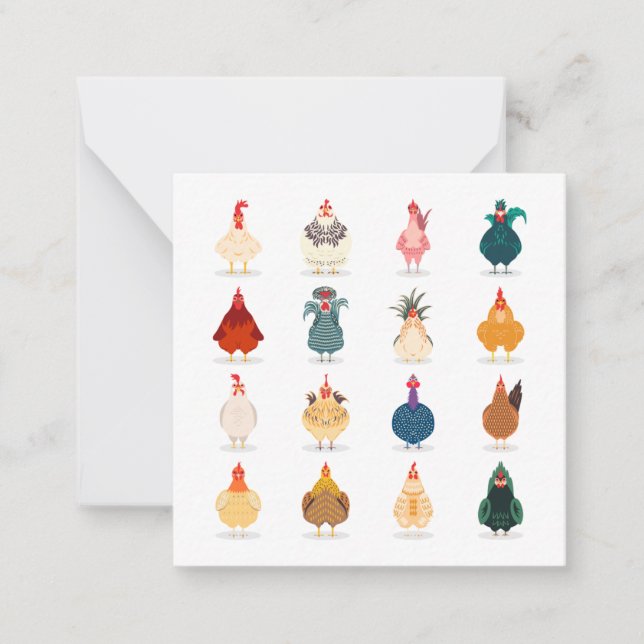 Cartão De Notas Galinha Cute (Frente)